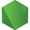 Node.js logo, a runtime for server-side JavaScript in full-stack web development